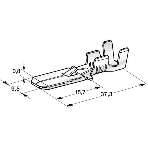 Disegno tecnico di TERMINALE FASTON MASCH C/DENT 9,5  4-6MM 100